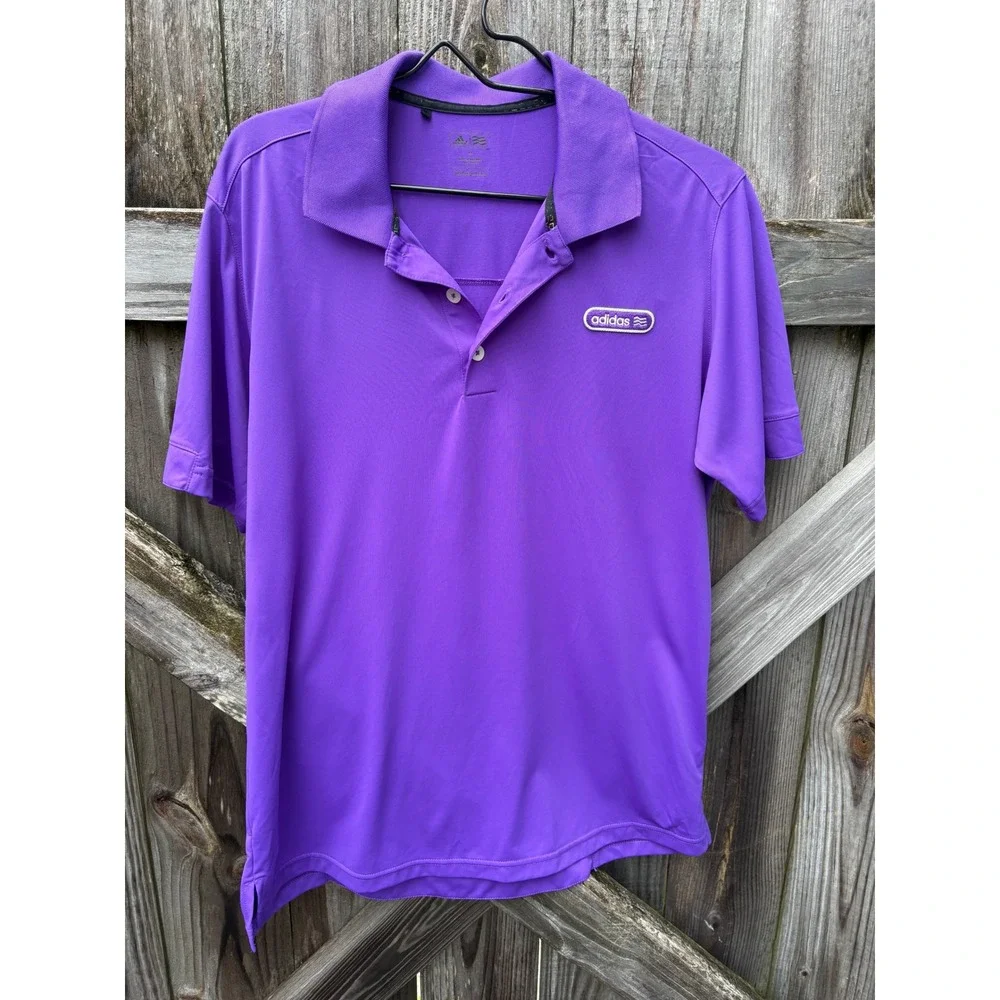 Adidas Golf Mens Purple Short Sleeve Performance Polo Shirt Medium RN 88387